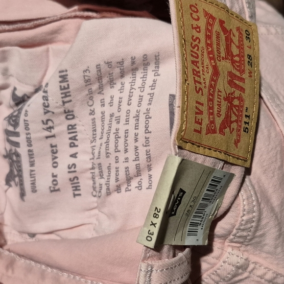 Levi's Pink Straight Leg Jeans with Distressed Design - Picture 4 of 4